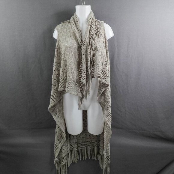 Maurices Women Cardigan Shawl Sweater OS Gray Cozy Romantic Indie Boho Artsy NEW - Picture 1 of 12